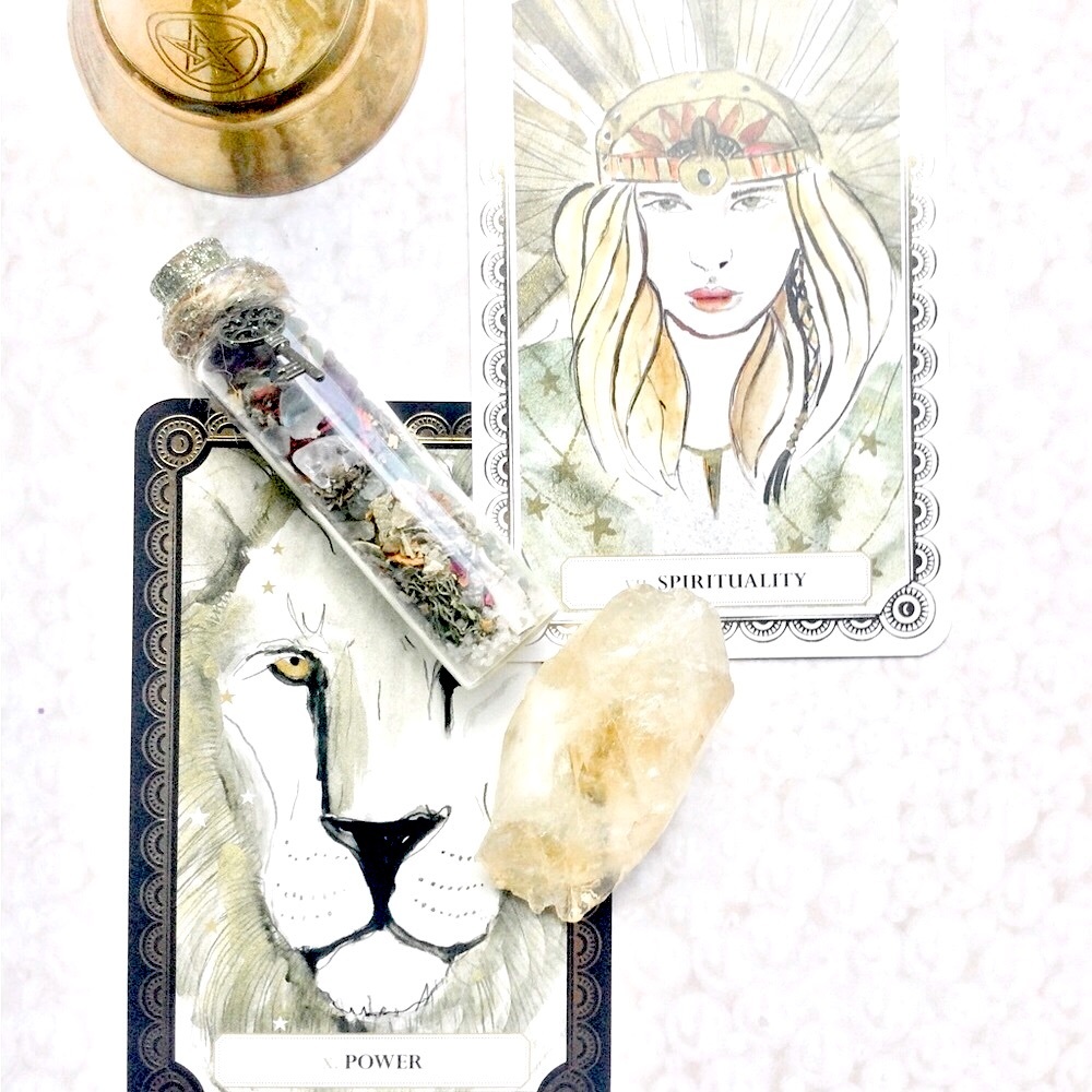 ⭐️SOLD⭐️ Key to Money & Success 8/8 Lion’s Gate Charged Spell Jar W/ Citrine
